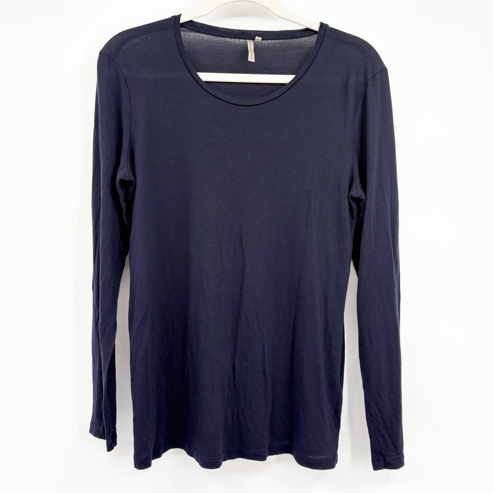 Banana‎ Republic Womens Navy Blue Modal The Signature Tee Minimalist Top Size M